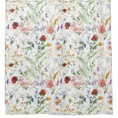 Boho Wildflower Watercolor Spring  Flower Duschvorhang (Vorderseite)