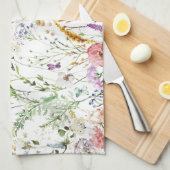 Boho Wildflower Watercolor Spring  Flower Geschirrtuch (Viertel Falte)