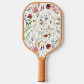 Boho Wildflower Watercolor Spring  Flower Pickleball Schläger (Rückseite)