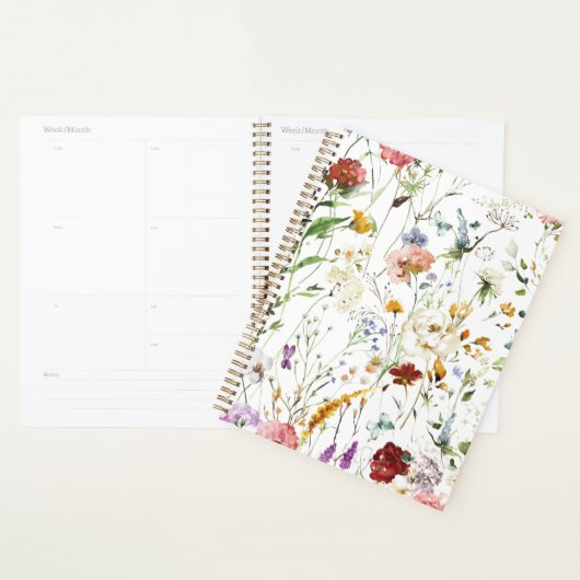 Boho Wildflower Watercolor Spring  Flower Planer (Anzeige)