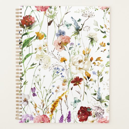 Boho Wildflower Watercolor Spring  Flower Planer (Vorderseite)