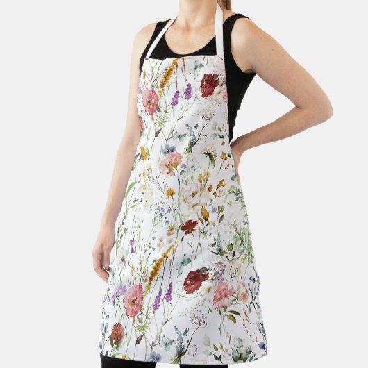 Boho Wildflower Watercolor Spring  Flower Schürze (InSitu)