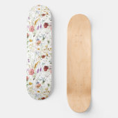 Boho Wildflower Watercolor Spring  Flower Skateboard (Vorderseite)