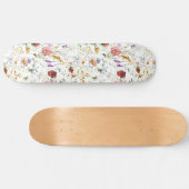 Boho Wildflower Watercolor Spring  Flower Skateboard (Horizontal)