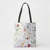 Boho Wildflower Watercolor Spring  Flower Tasche (Vorderseite)