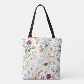 Boho Wildflower Watercolor Spring  Flower Tasche (Rückseite)