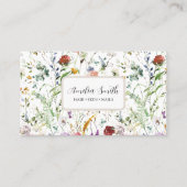Boho Wildflower Watercolor Spring  Flower Visitenkarte (Vorderseite)
