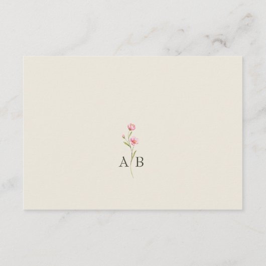 Boho Wildflower Wedding Details Begleitkarte (Rückseite)