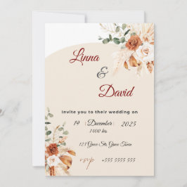 Boho Wildflower Wedding Invitation Einladung