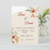 Boho Wildflower Wedding Invitation Einladung (Stehend Vorderseite)