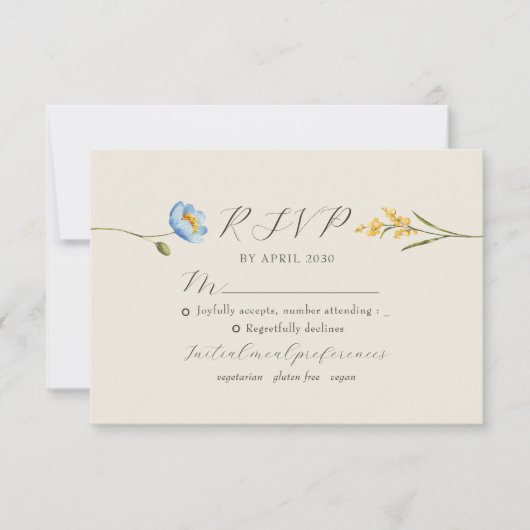 Boho Wildflower Wedding RSVP Karte (Vorderseite)