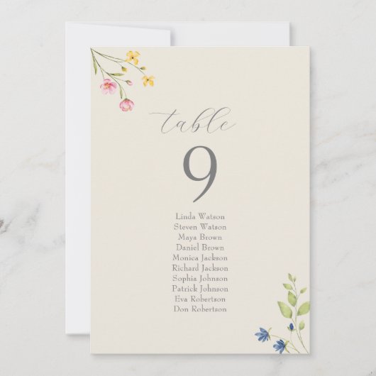 Boho Wildflower Wedding Seating Chart (Vorderseite)