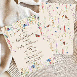 Boho Wildflower-Wiese & Schmetterling-Einladung Einladung