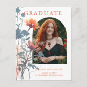 Boho Wildflowers Bunch Photo Modern Arch Graduate Postkarte (Vorderseite)