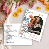 Boho Wildflowers Bunch Photo Modern Arch Graduate Postkarte