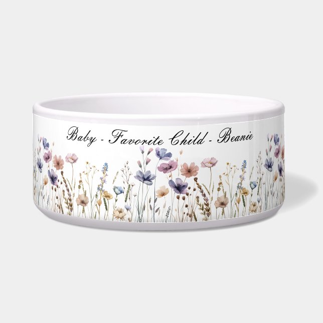 Boho Wildflowers Lieblingskind Haustier Schüssel (Vorderseite)