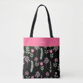 Boho Wildflowers Pink Girly Trendy Tasche (Vorderseite)
