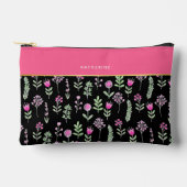 Boho Wildflowers Pink Girly Trendy Zubehörtasche (Vorderseite)