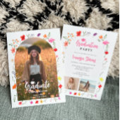 Boho wildflowers Spring Garden photos graduation Einladung