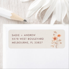 Boho Wildlfower Rustic Wedding Rücksendeadresse