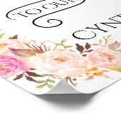 Boho Willkommen bei unserem Hochzeitplakatzeichen Poster (Ecke)