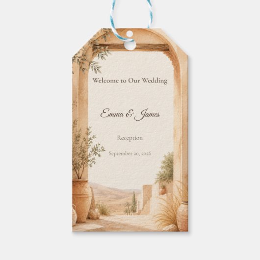 Boho-Willkommens-Hochzeitsgeschenk-Anhänger Geschenkanhänger (Vorderseite)