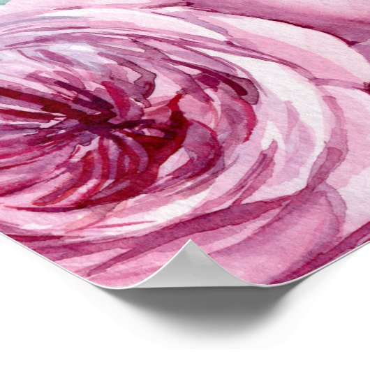 Boho Willkommensschild drucken. Hochzeitsrosa Blum Poster (Ecke)