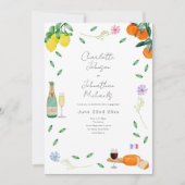 Boho Wine and Käse Engagement Party Einladung (Vorderseite)