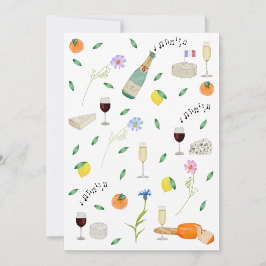 Boho Wine and Käse Engagement Party Einladung (Rückseite)