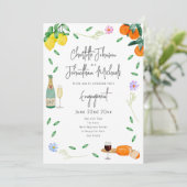 Boho Wine and Käse Engagement Party Einladung (Stehend Vorderseite)