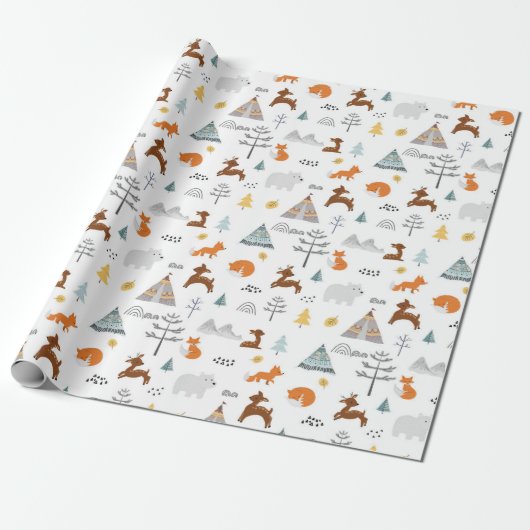 Boho Winter Animals | Weihnachten Geschenkpapier (Ungerollt)