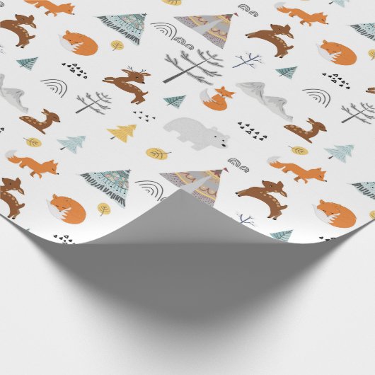 Boho Winter Animals | Weihnachten Geschenkpapier (Ecke)