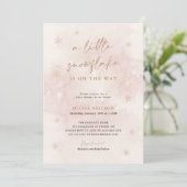 Boho Winter Baby Dusche | Snowflake Wonderland Einladung (Stehend Vorderseite)