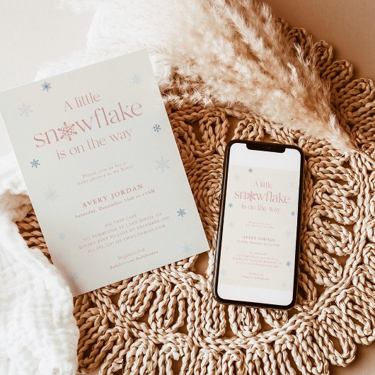 Boho Winter Baby Dusche | Snowflake Wonderland Inv Einladung