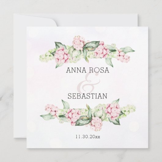 *~* Boho Winter Berry AR12 QR UAWG Wedding Einladung (Vorderseite)