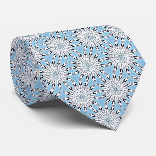 Boho-Winter-Blüten-Halsband Krawatte (Gerollt)