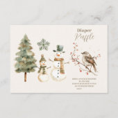 Boho Winter Christmas Baby Shower Diapper Raffle Begleitkarte (Vorderseite)