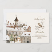 Boho Winter Christmas Baby Shower Einladung (Vorderseite)