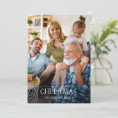 Boho Winter Citrus Merry Christmas Script Foto Ho Feiertagskarte (Stehend Vorderseite)