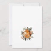 Boho Winter citrus trocken orange Probe Abendessen Einladung (Rückseite)