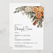 Boho Winter citrus trocken orange Probe Abendessen Einladung (Vorne/Hinten)