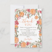 Boho Winter Dried Citrus Floral Brautparty Dankeskarte (Vorderseite)