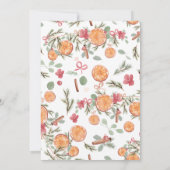 Boho Winter Dried Citrus Floral Brautparty Einladung (Rückseite)