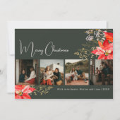 Boho Winter Floral Frohe Weihnachten Fünf Foto (Vorderseite)