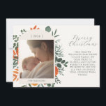 Boho Winter Floral Long Message Christmas Feiertagskarte<br><div class="desc">Terrakotta und aquamarine Blumenakzente verleihen diesen cremefarbenen Weihnachtskarten eine klassische Eleganz. Verwenden Sie die Personalisierungsfunktion,  um die Details zu bearbeiten und eine Nachricht oder ein Familienupdate hinzuzufügen.</div>