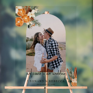 Boho winter Floral Wedding Foto Akryllisches Zeich Acrylschild