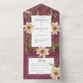 Boho Winter Greenery Boughs Burgundy Dinner All In One Einladung (Innen Boden)