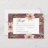 Boho Winter Greenery Boughs Burgundy Dinner RSVP Karte (Vorderseite)