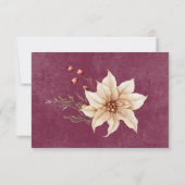 Boho Winter Greenery Boughs Burgundy Dinner RSVP Karte (Rückseite)