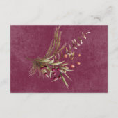 Boho Winter Greenery Boughs Burgundy Empfang Begleitkarte (Rückseite)